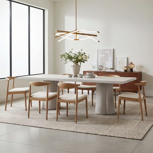 ARYA WHITEWASHED DINING TABLE