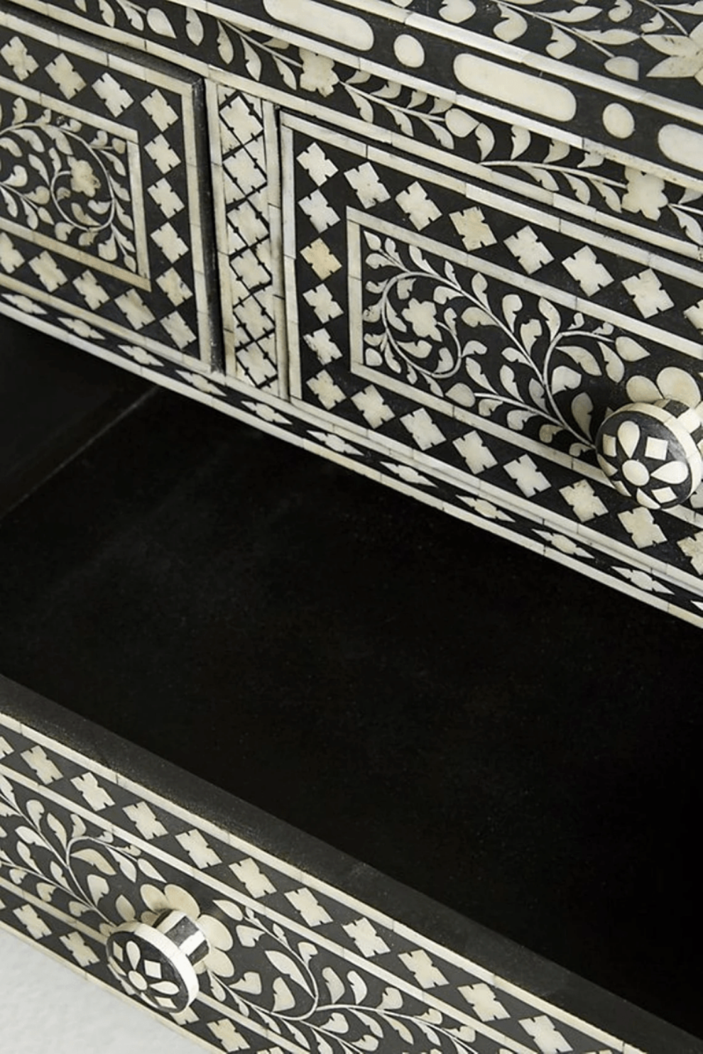 Handmade Bone Inlay Chest of Seven Drawers | Entryway Storage Table
