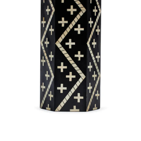 Zeus Black Table Lamp In Bone Inlay-hansa handicraft