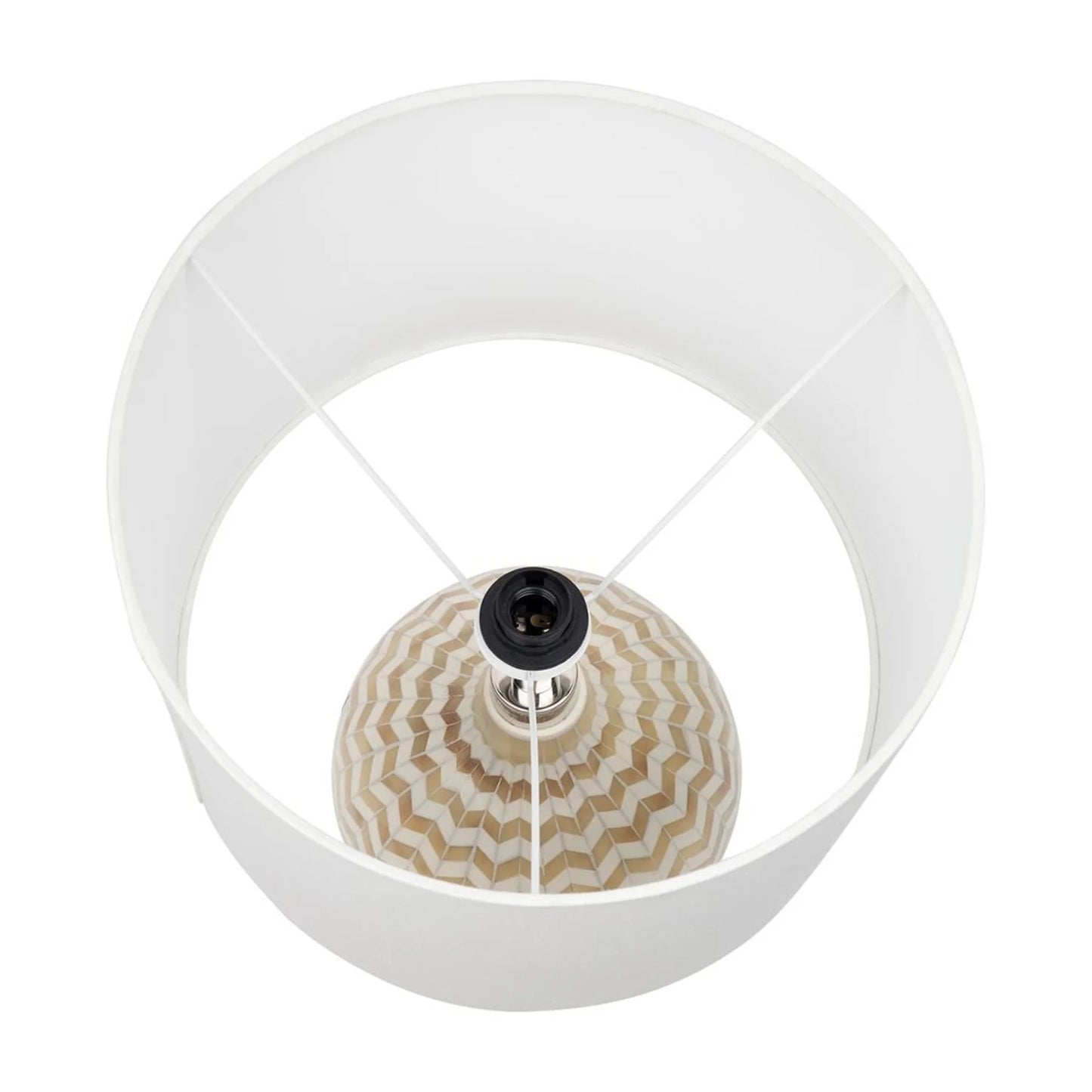 Table Lamp : Zig Zag : Natural In Bone Inlay-hansa handicraft