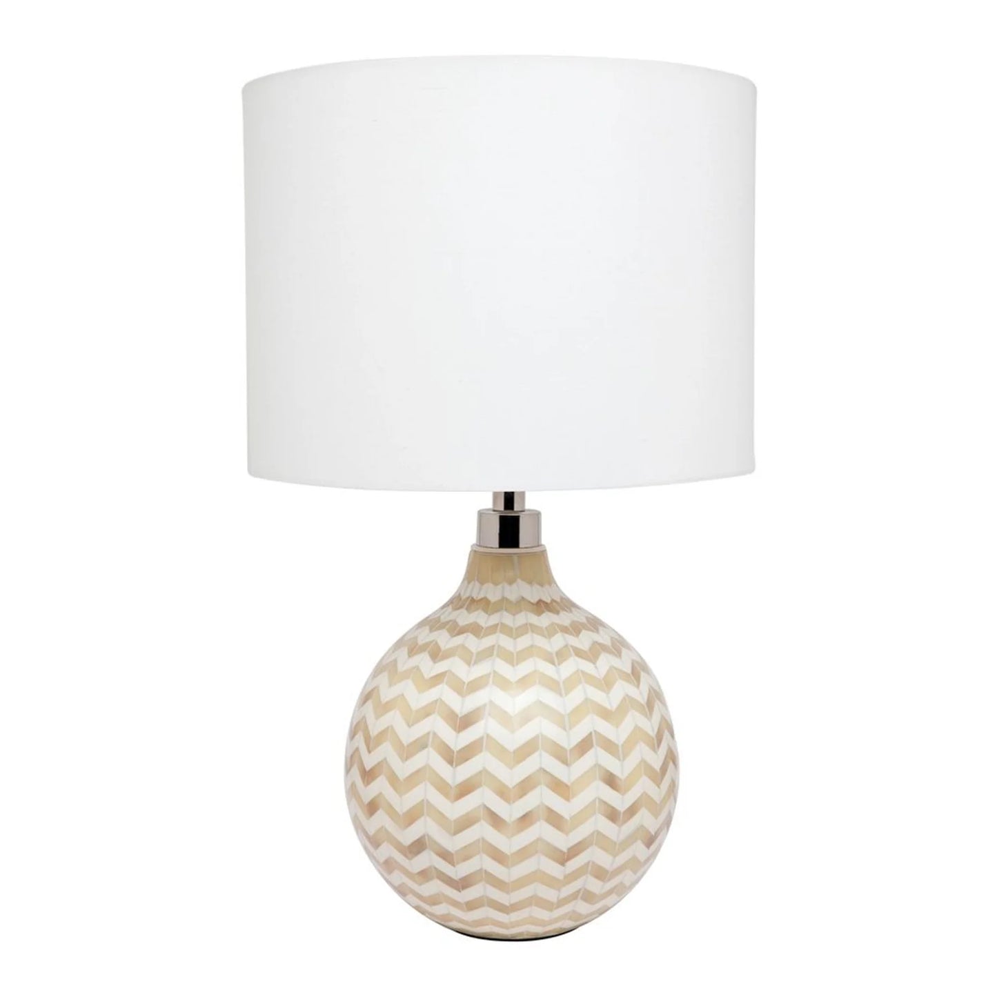 Table Lamp : Zig Zag : Natural In Bone Inlay-hansa handicraft