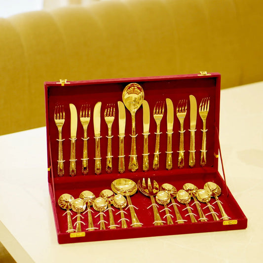 Premium Brass Cutlery Set – Handcrafted by Hansa Handicrafts - Hansa Handicraft