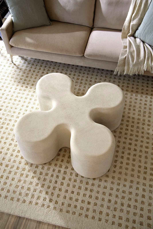 CLOVER INDOOR-OUTDOOR COFFEE TABLE: ROMAN STONE