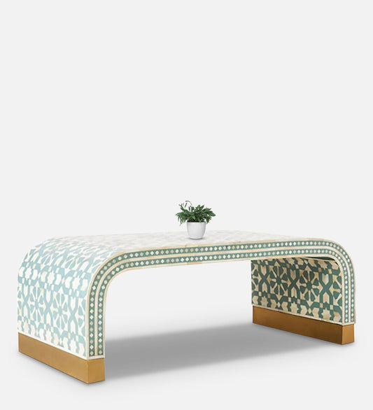 Bone Inlay Rectangle Coffee Table Moroccan Waterfall Design - Hansa Handicraft
