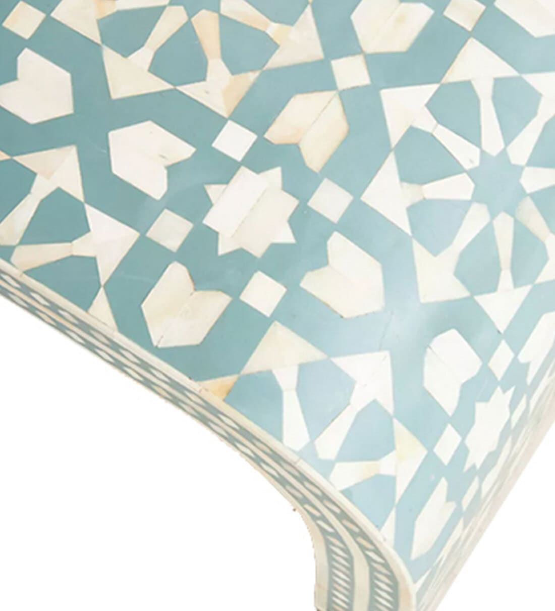 Bone Inlay Rectangle Coffee Table Moroccan Waterfall Design - Hansa Handicraft