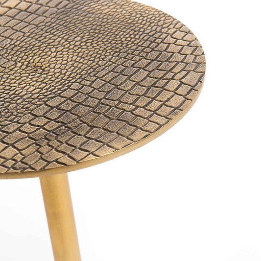 CROCO SIDE TABLE | BRASS