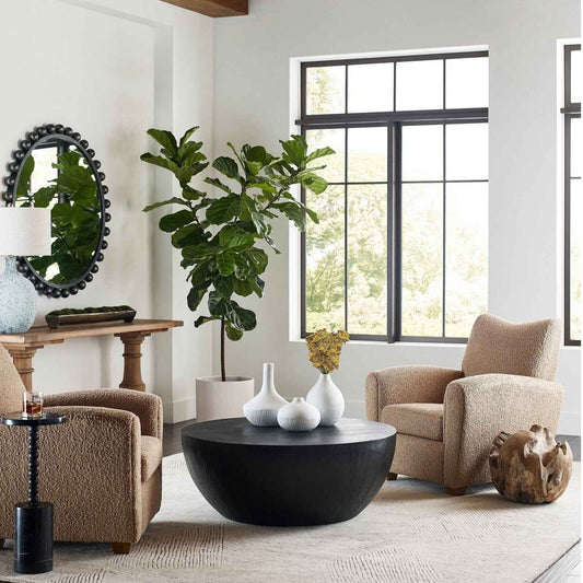 CYRA 44" ROUND MIRROR: BLACK