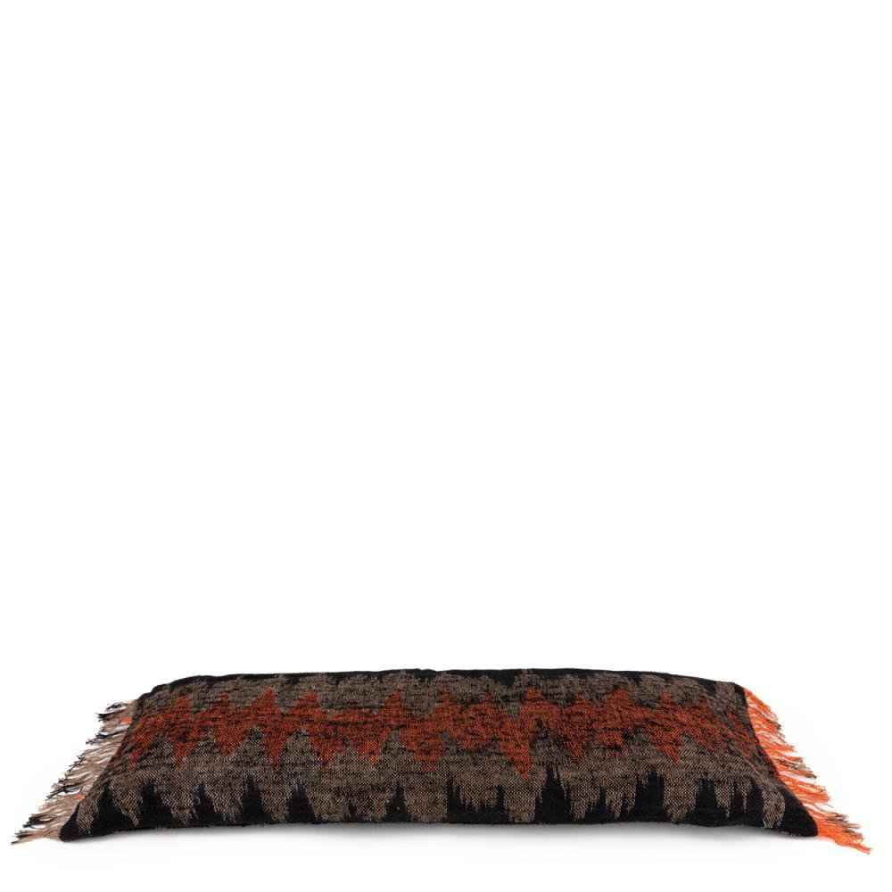 FAIR TRADE CUSHION COVER LONG | ORANGE+BLACK