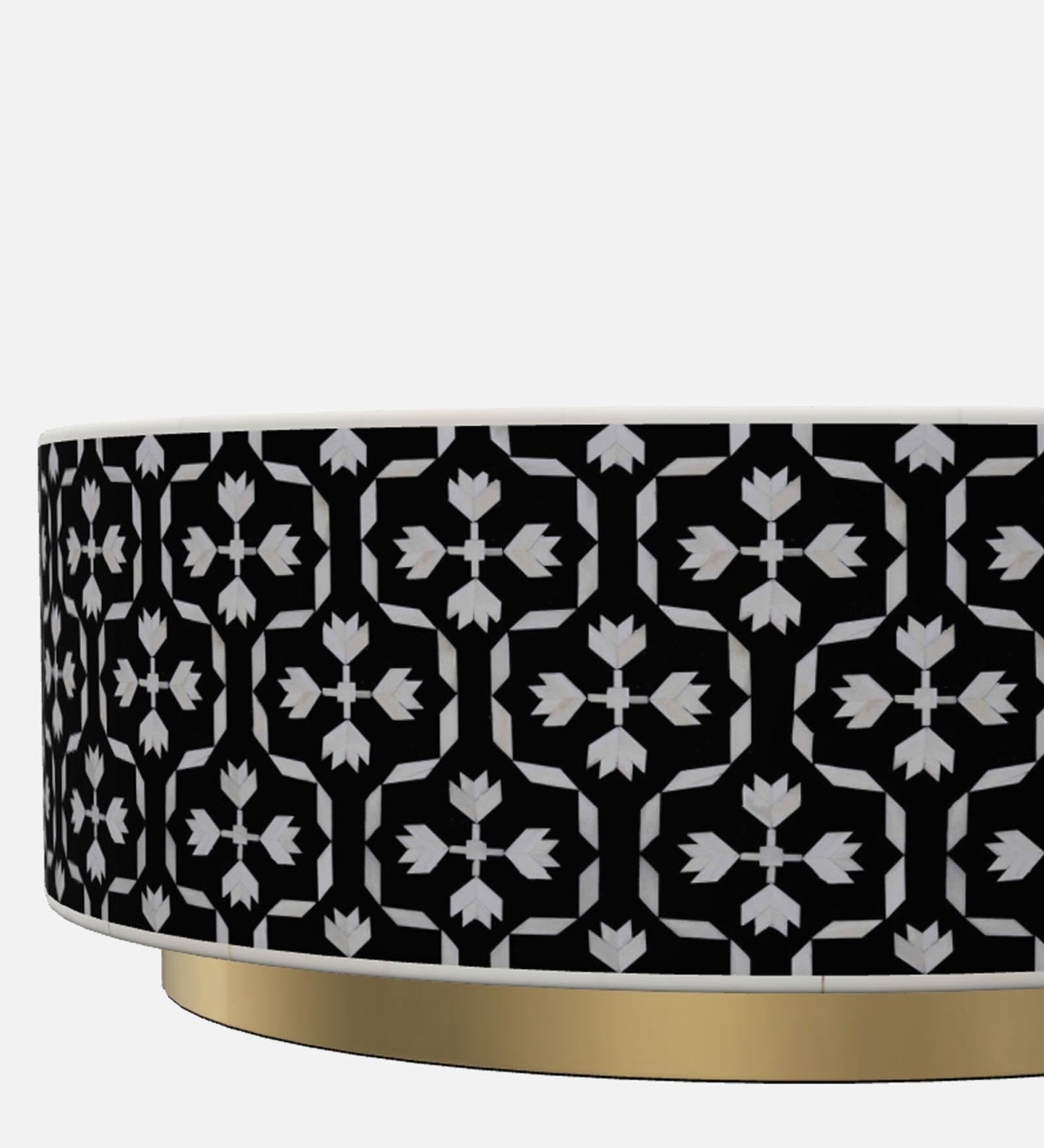 Bone Inlay Round Coffee Table for Home Centre Table Moroccan Floral Pattern by Hansa Handicraft - Hansa Handicraft