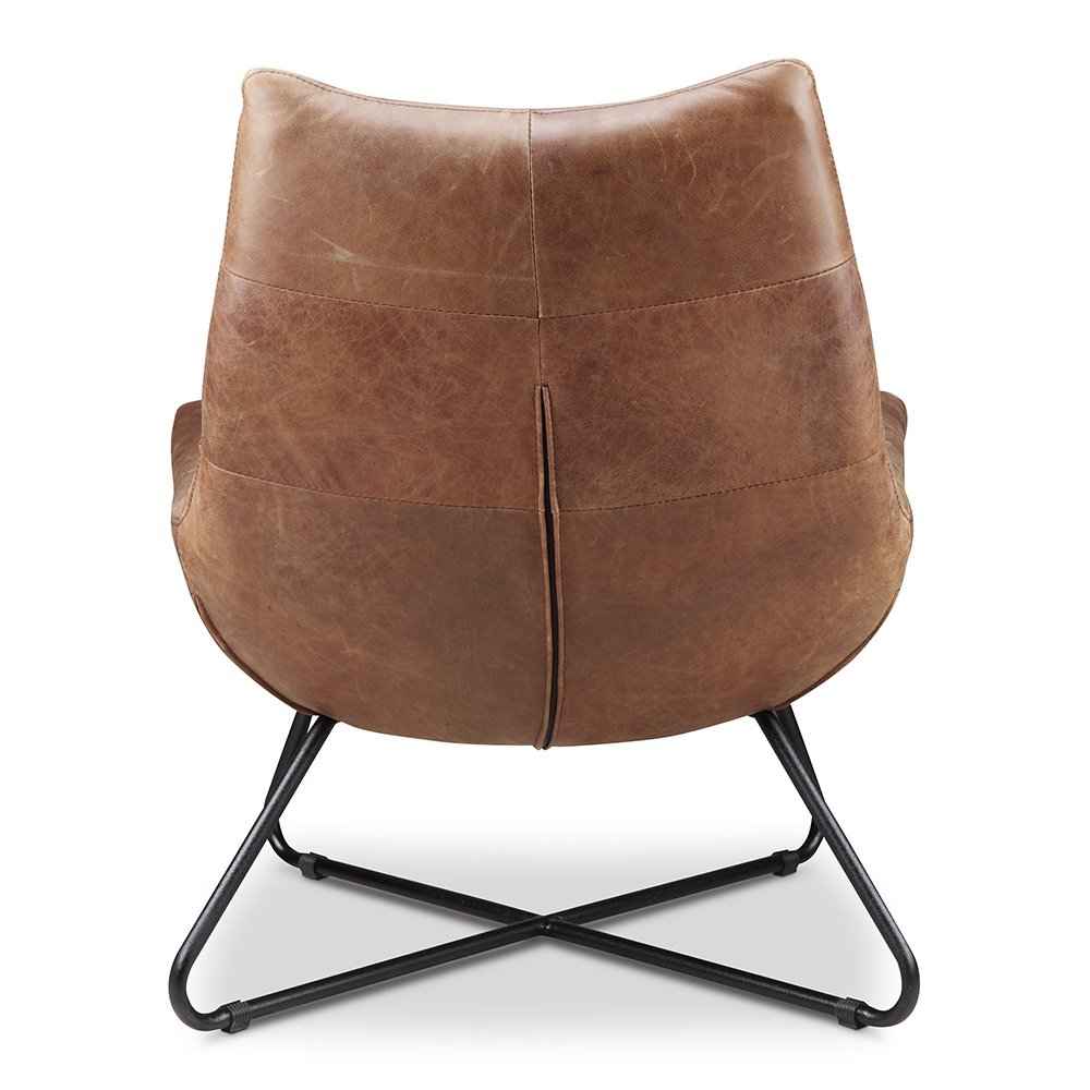 GRADUATE LOUNGE CHAIR: VINTAGE BROWN LEATHER