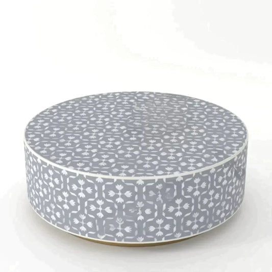 Bone Inlay Round Coffee Table for Home Centre Table Moroccan Floral Pattern by Hansa Handicraft - Hansa Handicraft