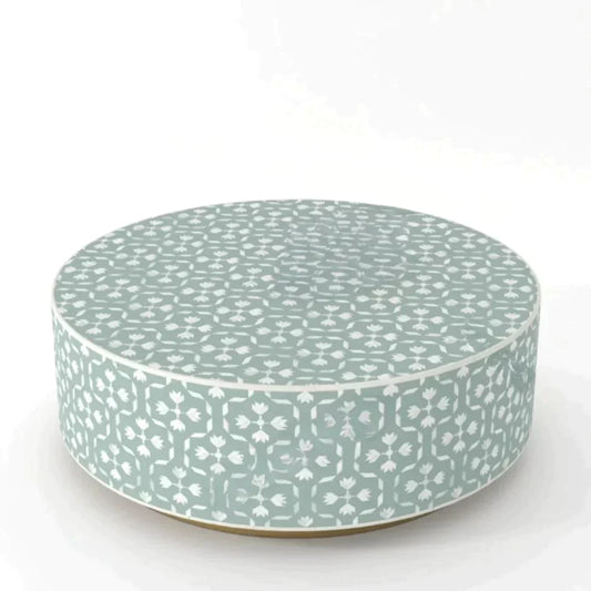Bone Inlay Round Coffee Table for Home Centre Table Moroccan Floral Pattern by Hansa Handicraft - Hansa Handicraft