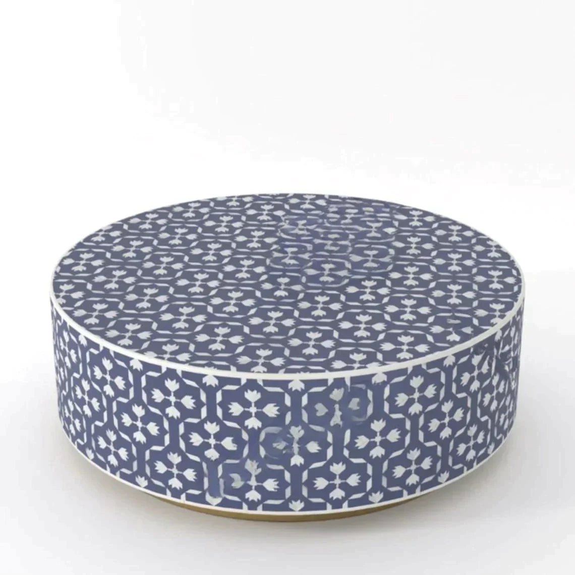 Bone Inlay Round Coffee Table for Home Centre Table Moroccan Floral Pattern by Hansa Handicraft - Hansa Handicraft