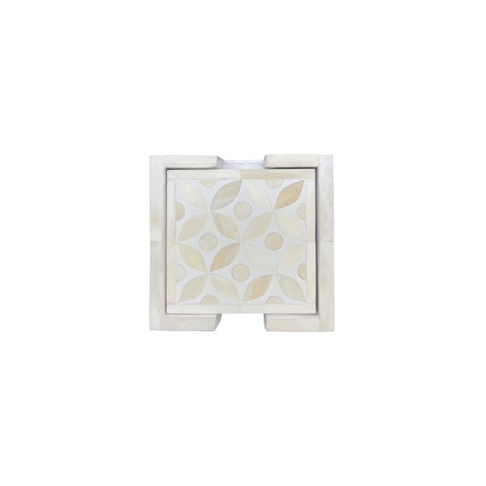 Bone Inlay Coaster set of 4 with holder Home decor - Hansa Handicraft