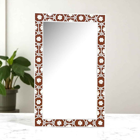 Handmade Bone Inlay Mirror Frame – Camel Bone & Resin Wall Décor by HANA EXPORTS