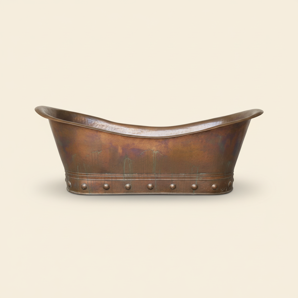 Antique Brass Clawfoot Slipper Bathtub | Handmade Solid Brass Bath | Vintage Luxury Tub - HANSA HANDICRAFT