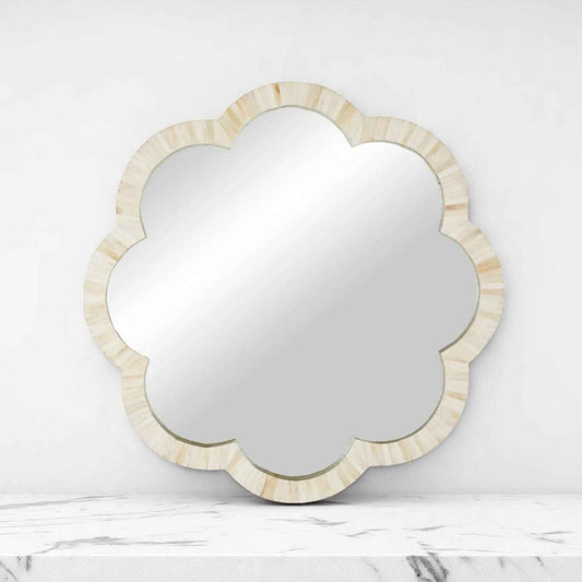 Handmade Bone Inlay Mirror Frame | Camel Bone & Wood Wall Frame by HANA EXPORTS