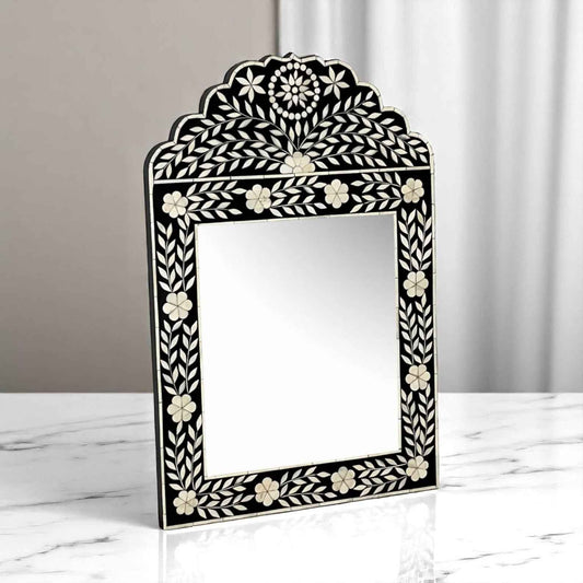 Handmade Bone Inlay Mirror Frame â 20x30" Wall Décor with Floral Pattern by HANA EXPORTS