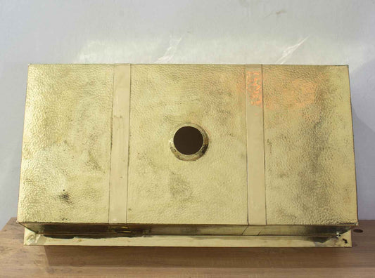Opulent 40" Hammered Brass Farmhouse Sink | Luxury Unlacquered Solid Brass Kitchen Basin | Custom Undermount Single Bowl – HANSA HANDICRAFT