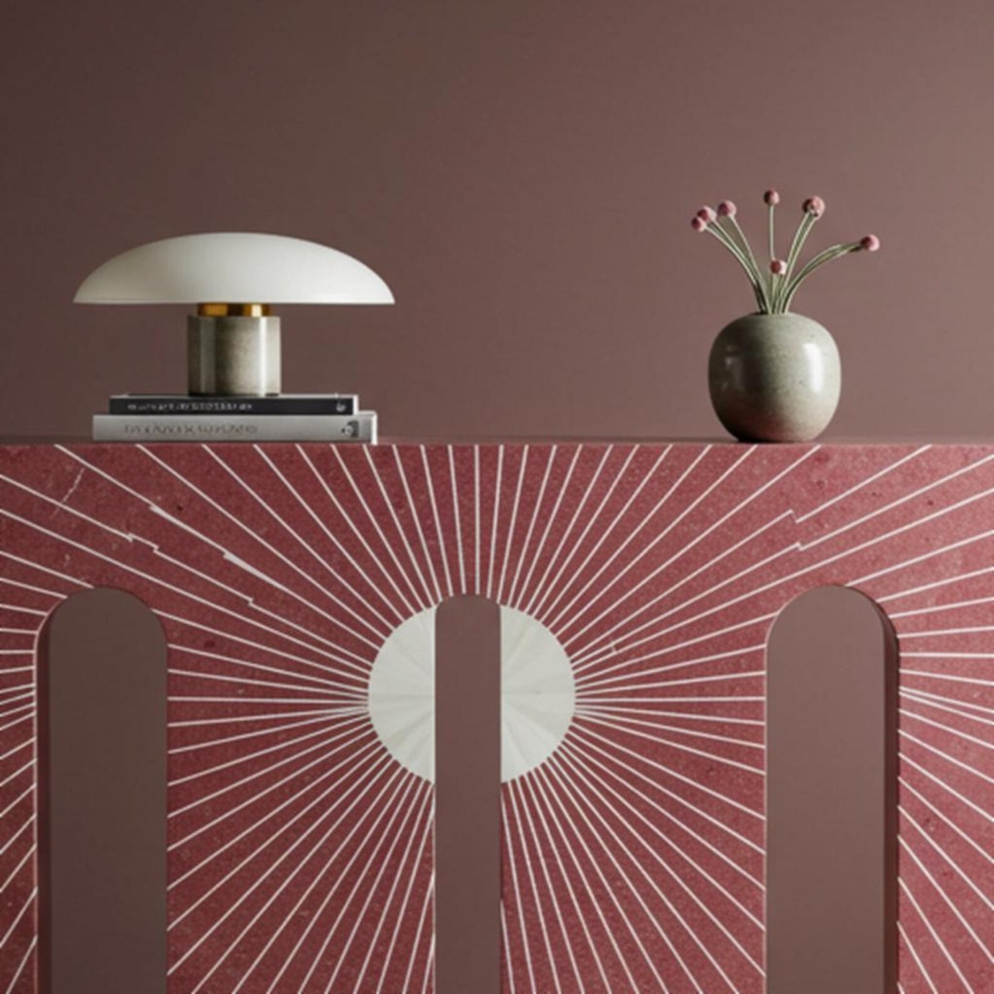 Artisan Pink Chevron Bone Inlay Console Table | Designer Furniture for Living Room | Hansa Handicrafts - Hansa Handicraft