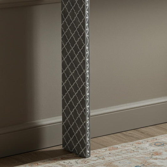 Gray Bone Inlay Console Table – Chevron Design | Luxury Handmade Accent Furniture - Hansa Handicraft