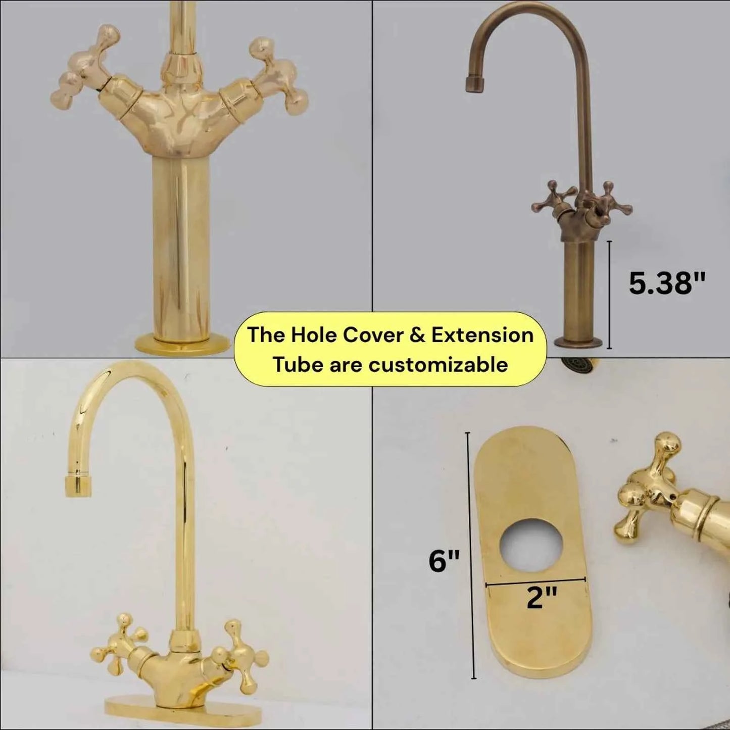 Unlacquered Brass Vanity Sink Faucet, Antique Brass Bathroom Single Hole Faucet – HANSA HANDICRAFT