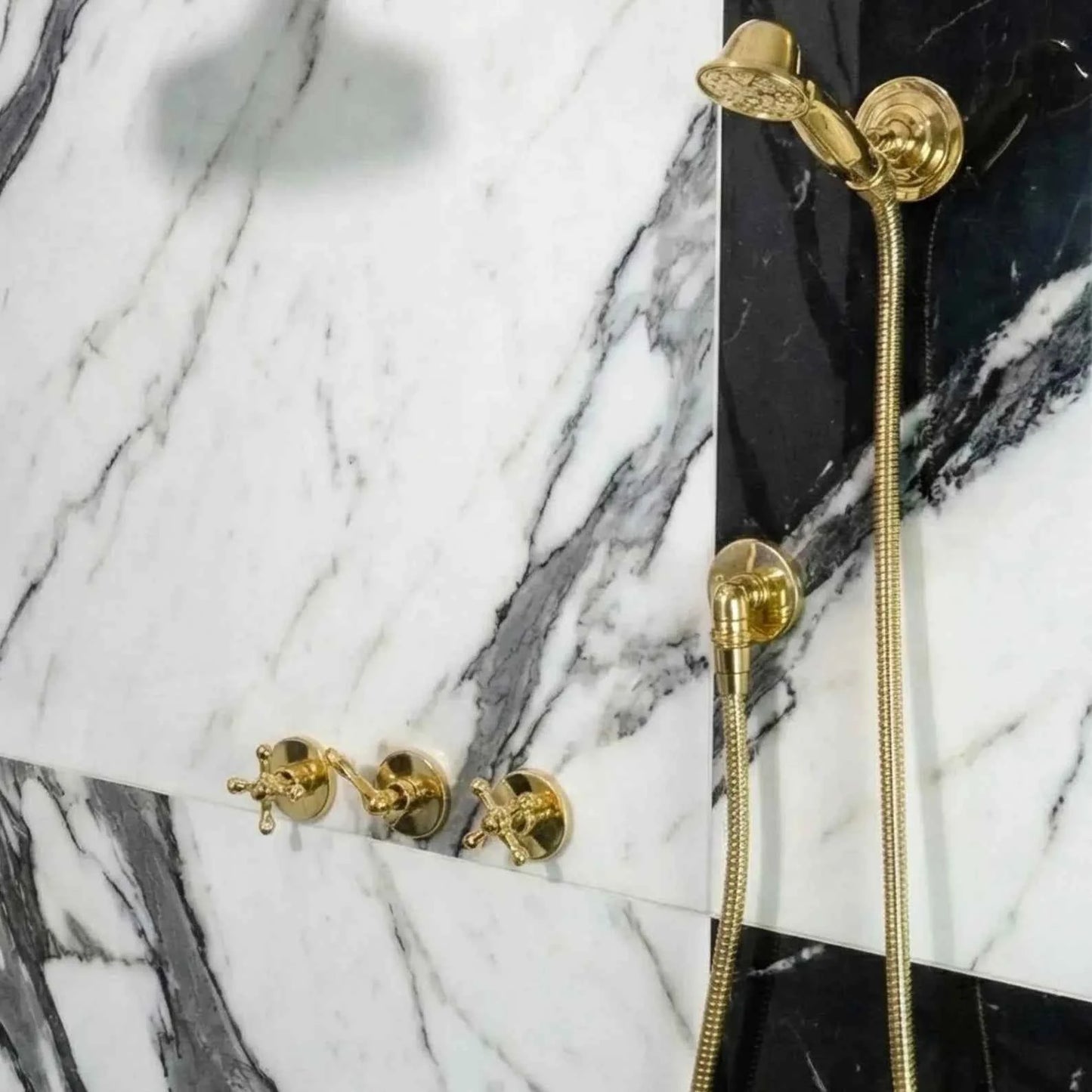 HANSA HANDICRAFT Premium Brass Shower System – Unlacquered Finish, 8” Rainfall Head, Hand Shower & Body Sprays