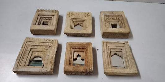 Old Indian Temple Mirror , Reclaimed Mirror, Antique Furniture, Home Decor. - Hansa Handicraft