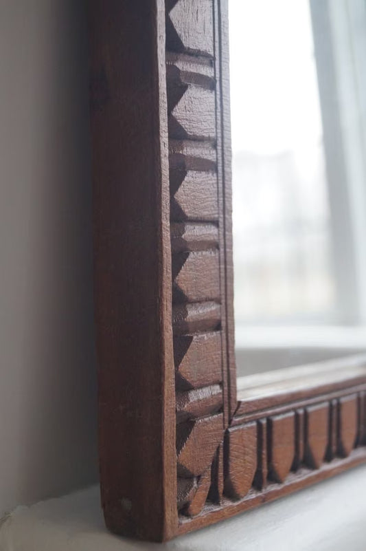 Old Indian Vintage Mirror , Reclaimed Mirror, Antique Furniture, Home Decor (Mirror Frame) - Hansa Handicraft