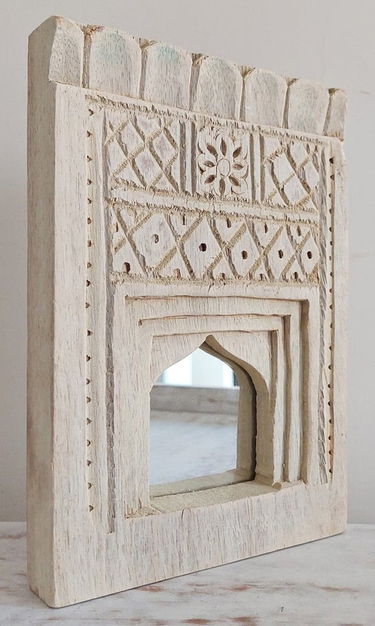 Old Indian Bleach Temple Mirror , Reclaimed Mirror, Antique Furniture, Home Decor / indiantemplemirror / wall hanging mirror frame. - Hansa Handicraft