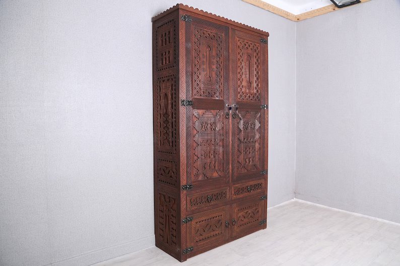 Stunning Berber Wardrobe, Moroccan Dresser, Bedroom Furniture, Custom Wardrobe, Free Shipping - Hansa Handicraft