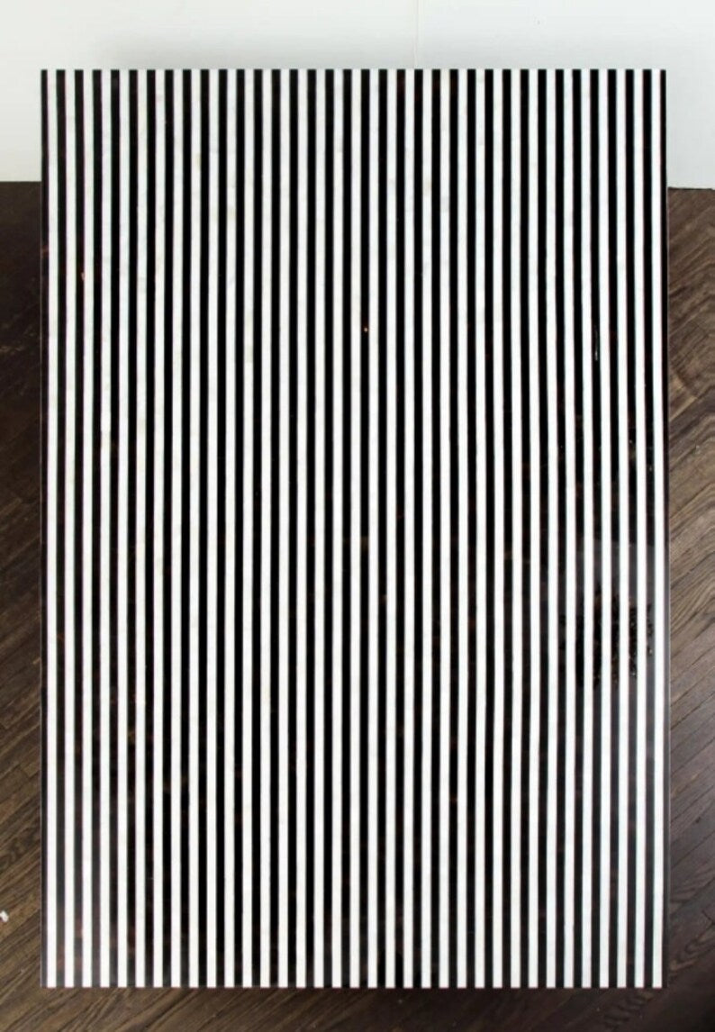 Bone Inlay Rectangle Coffee Table Strip Design - Hansa Handicraft