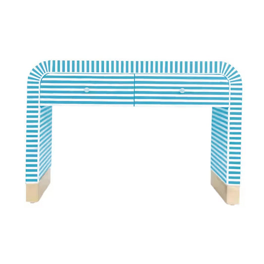 Bone Inlay Console, Console Table With 2 Drawers, Desk, Study Table, Entry Way Console, Inlay Console in Modern Pattern - Hansa Handicraft