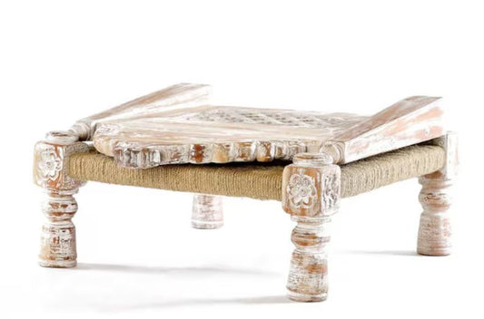 Wooden pida chair folding with cotton rope chair - Hansa Handicraft