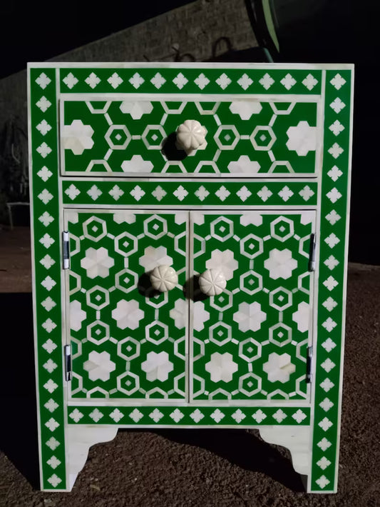 Bone Inlay Wooden Modern Bedside/Side Table/Night Stand inlay Furniture . - Hansa Handicraft