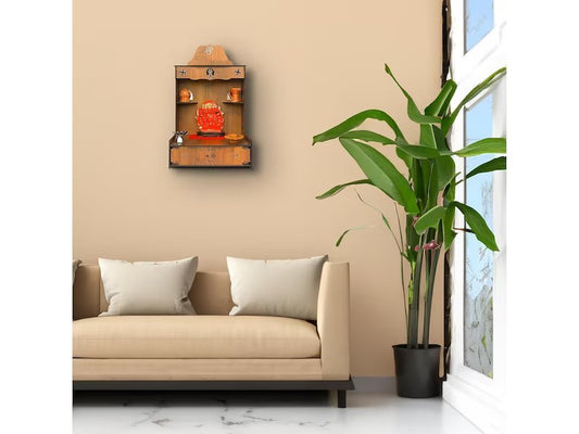Home Office Diwali Decor Beautiful Wooden Pooja Stand for Home-Mandir Pooja Ghar - Hansa Handicraft