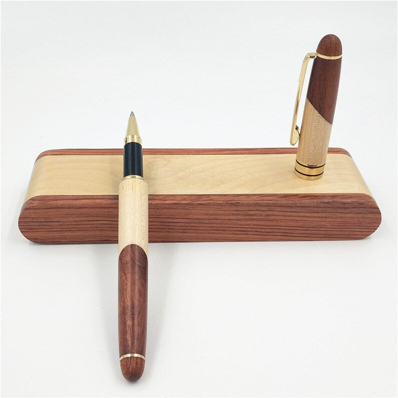 Wooden Flip Cover Pen Case, Wooden Signature Pen Set, Rosewood Pen Box, Wood Pen, Pen Stand Holder, Gift for him, Graduation Gifts, Christmas Gifts