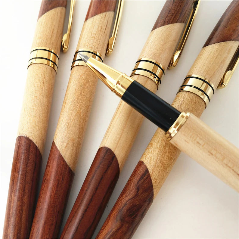 Wooden Flip Cover Pen Case, Wooden Signature Pen Set, Rosewood Pen Box, Wood Pen, Pen Stand Holder, Gift for him, Graduation Gifts, Christmas Gifts