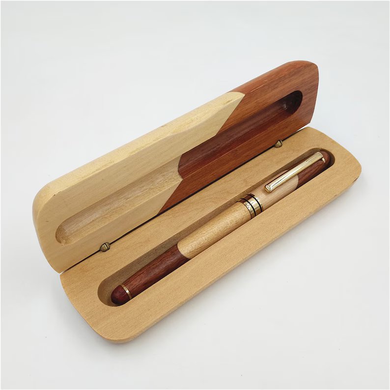 Wooden Flip Cover Pen Case, Wooden Signature Pen Set, Rosewood Pen Box, Wood Pen, Pen Stand Holder, Gift for him, Graduation Gifts, Christmas Gifts