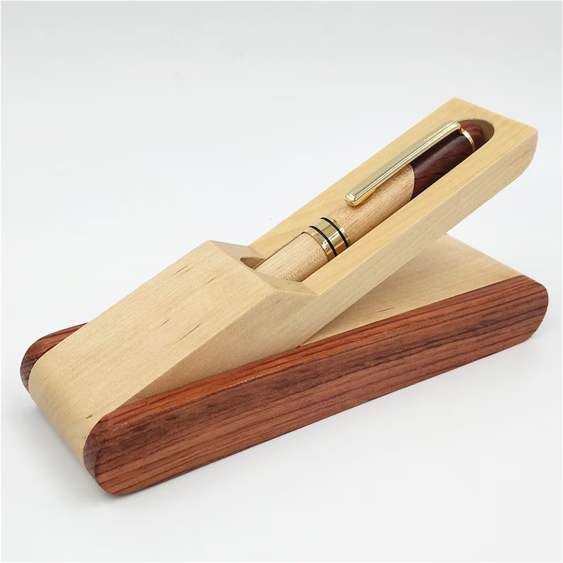 Wooden Flip Cover Pen Case, Wooden Signature Pen Set, Rosewood Pen Box, Wood Pen, Pen Stand Holder, Gift for him, Graduation Gifts, Christmas Gifts