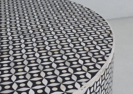 Bone Inlay Round Coffee Table for Home Centre Table by Hansa Handicraft - Hansa Handicraft