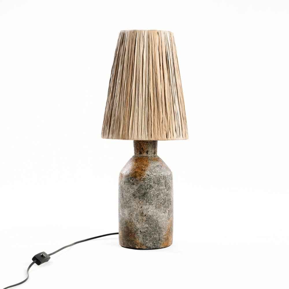 ITHAKA TABLE LAMP | ANTIQUE GREY + NATURAL