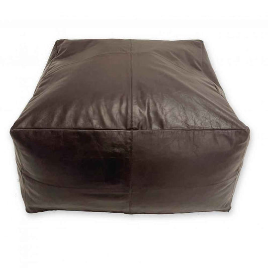 LEATHER COLLECTORS POUF OTTOMAN | 3 COLOR CHOICES