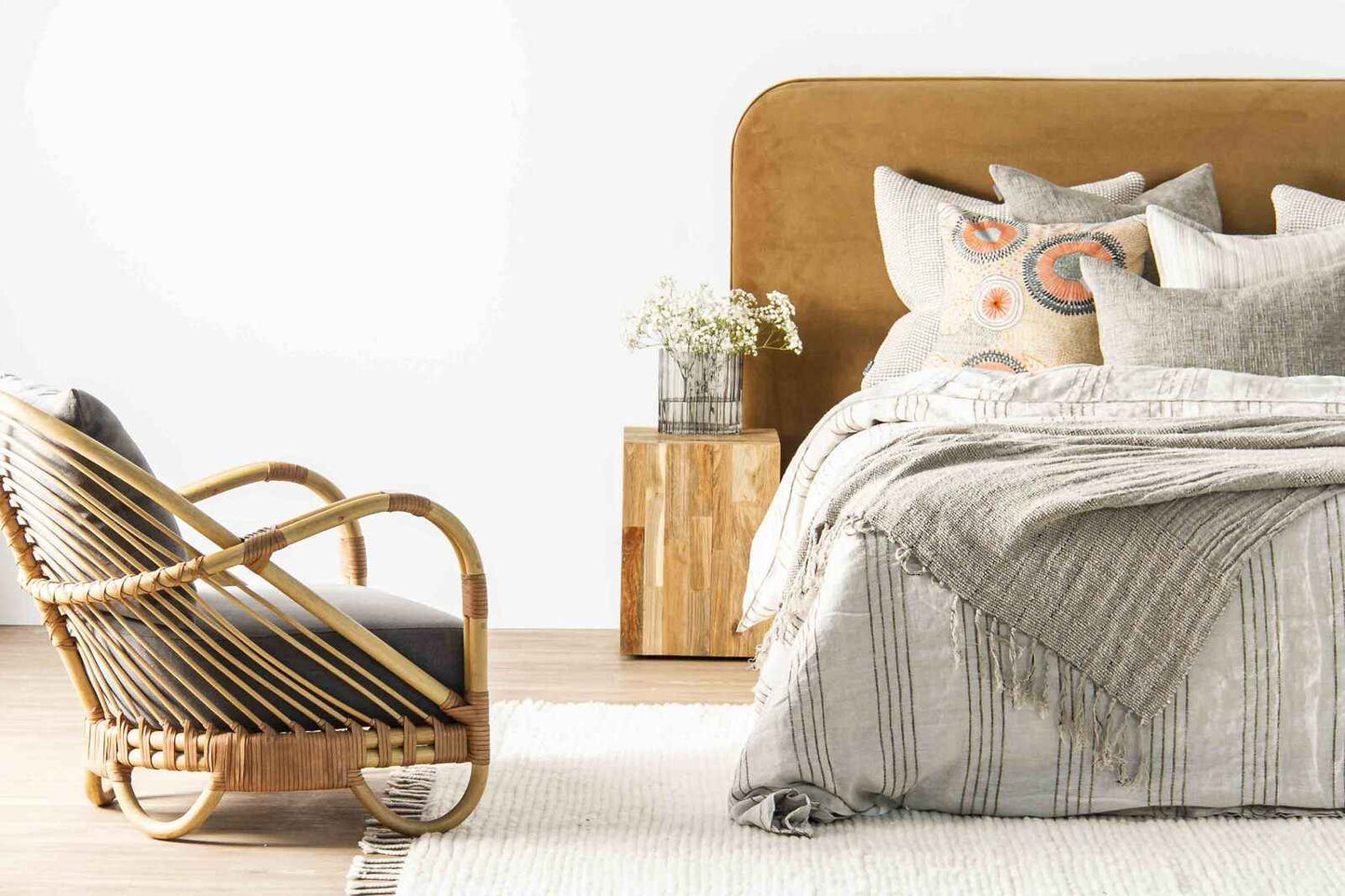 LOGAN MOSAIC SIDE TABLE | 4 WHEELS | RECLAIMED TEAK | NATURAL
