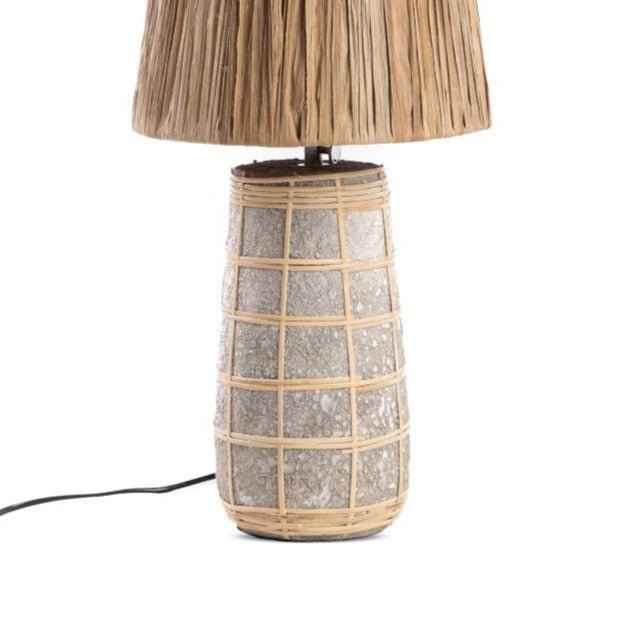 NAXOS TABLE LAMP | CONCRETE + NATURAL