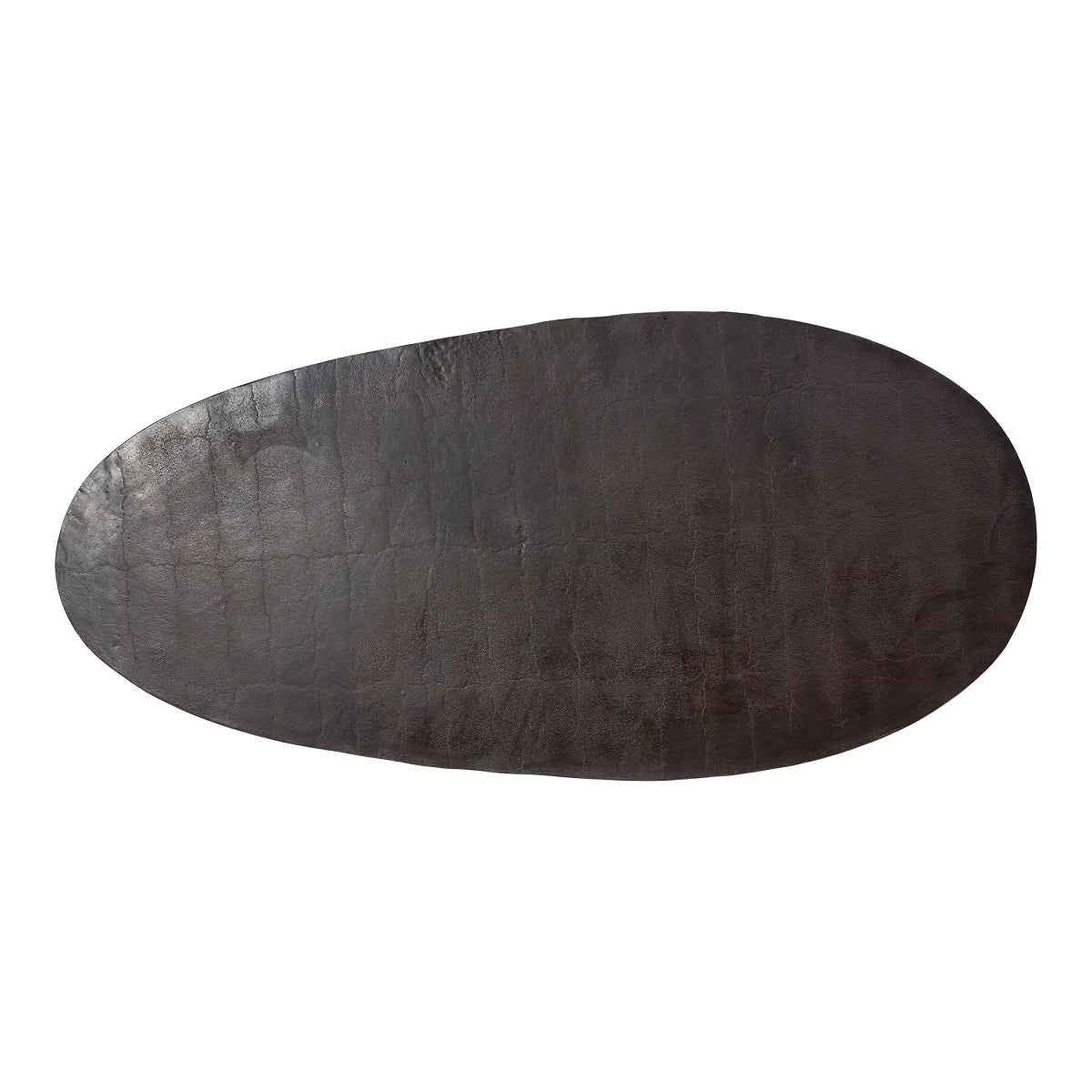 NICKO RAW ALUMINUM OVAL COFFEE TABLE