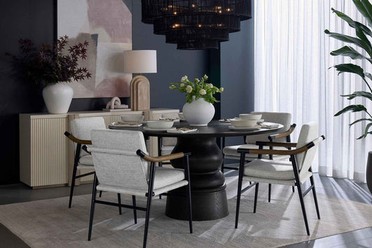 QUINTON 60" ROUND DINING TABLE - BLACK