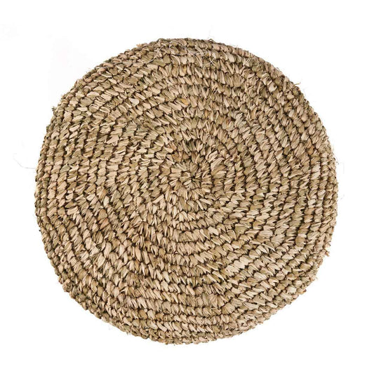 RAFFIA TRESSED STOOL | RECLAIMED TEAK | JUNGLE GREEN