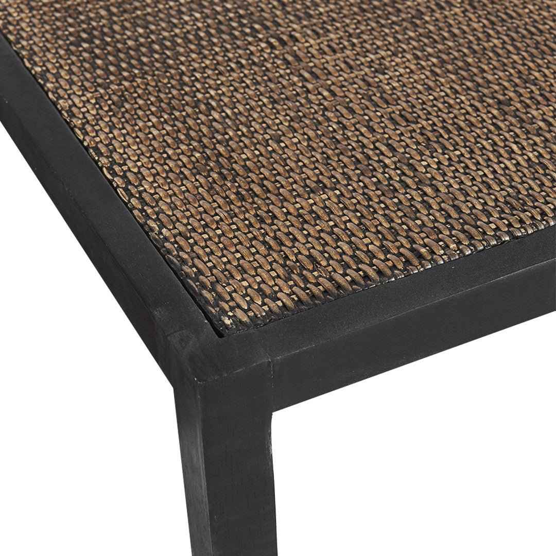 RAFFLES SIDE TABLE | BLACK WALNUT + RATTAN