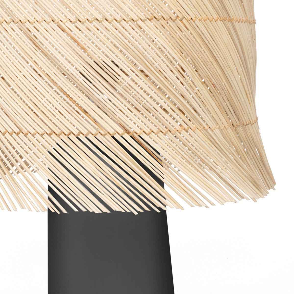 RATTAN TABLE LAMP / BLACK NATURAL